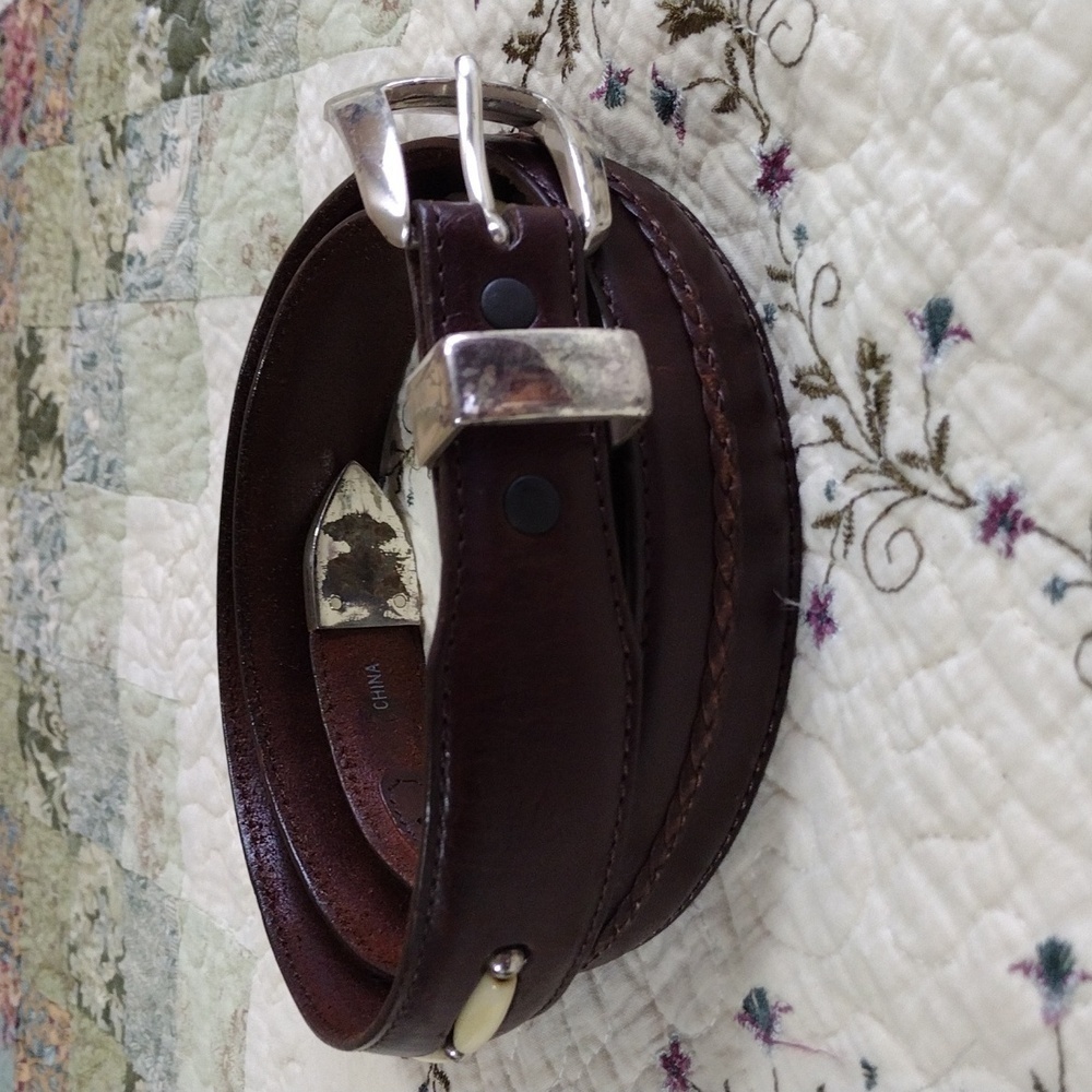 Vintage Onyx By Brighton Toronto Taper Leather Belt Size 40